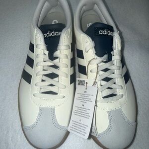Adidas Men's Cream and Navy Sneakers